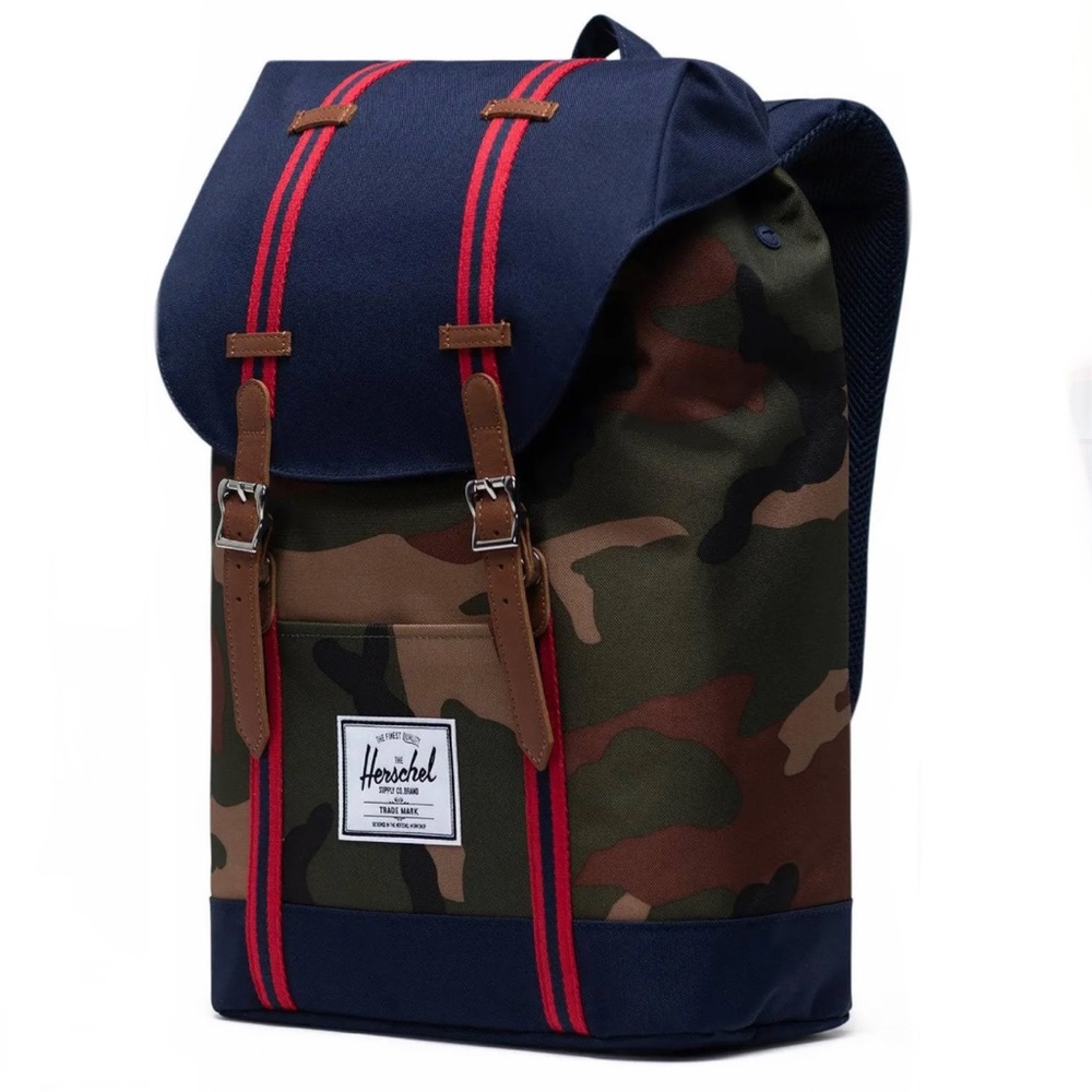 Herschel Retreat Backpack Woodland Camo/Peacoat/Tan School Backpack Laptop Bag